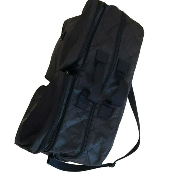 Vintage ESCADA Pour Homme Duffle Travel Bag Gym Bag Navy Blue - Picture 4 of 13